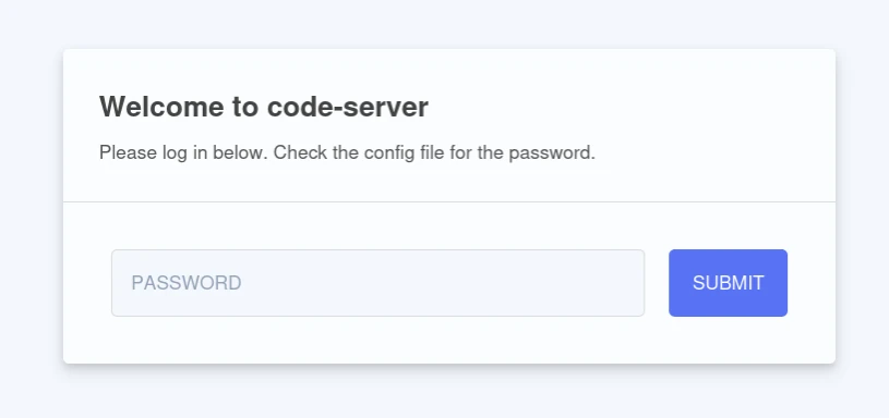 code-server 輸入密碼