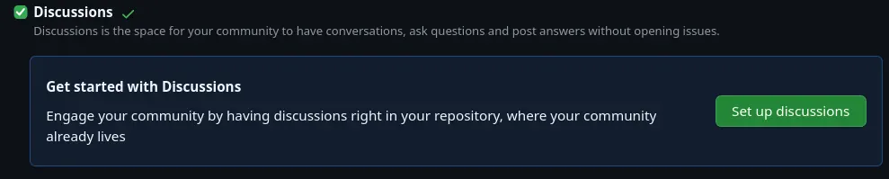 啟用 GitHub Discussions